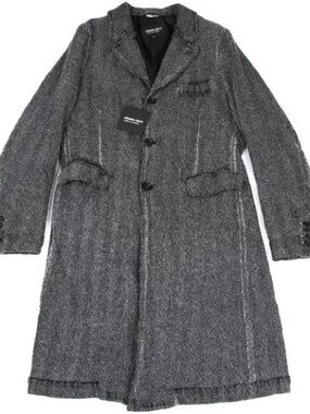 Comme des Garçons Homme Deux distressed wool Chester Coat XL